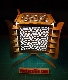 Laser Cut 3D Wooden Lamp Night Light Table Lamp Design CDR and SVG File