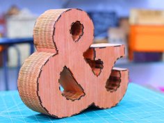 Laser Cut 3D Wooden Puzzle Ampersand Symbol Model for Decor 3mm Free Vector