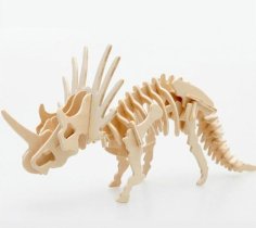 Laser Cut 3D Wooden Puzzle Hammerhead Dinosaur CDR File