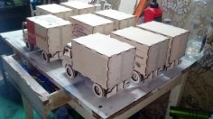 Laser Cut 3D Wooden Puzzle Truck Toy Model CDR File