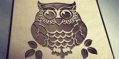 Laser Cut 3mm Wooden owl Box DXF File