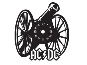 Laser Cut AC DC Cannon Vinyl Wall Clock Vector File