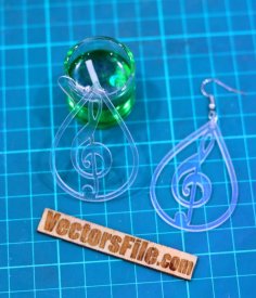 Laser Cut Acrylic Earring Design Music Icon Earring Template CDR and SVG Vector File