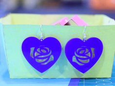 Laser Cut Acrylic Earring Heart Earring Template Free Vector File