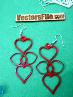 Laser Cut Acrylic Heart Earring Template Acrylic Jewelry Design DXF and CDR File