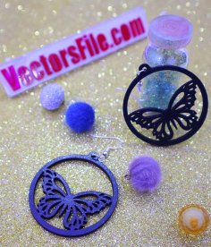 Laser Cut Acrylic Jewellery Design Butterfly Acrylic Earring Sample DXF and CDR File