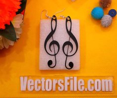 Laser Cut Acrylic Music Icon Earring Design CDR and DXF File