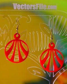 Laser Cut Acrylic Round Shape Earring Design Jewelry Template DXF and CDR File