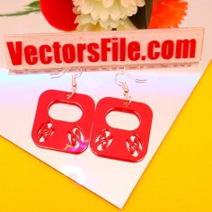 Laser Cut Acrylic Square Earring Acrylic Jewelry Pattern Design CDR and DXF File