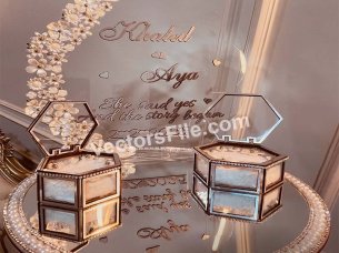 Laser Cut Acrylic Wedding Ring Box Jewelry Box Template