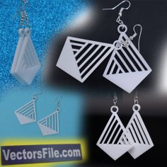 Laser Cut Acrylic Women’s Earrings Jewelry Template DXF File for Laser Cutting