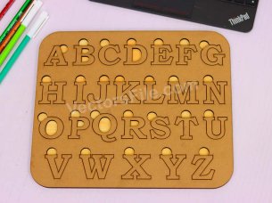 Laser Cut Alphabet Puzzle Kids Educational Toy Board