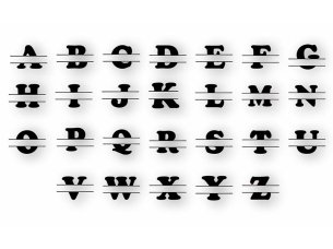 Laser Cut Alphabet Split Monogram Font Vector File