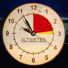 Laser Cut Altimeter Wall Clock CDR Vectors File