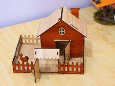 Laser Cut Animal Farm House Toys 3D Model Vector File