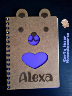 Laser Cut Bear Notebook Cover Design CDR File