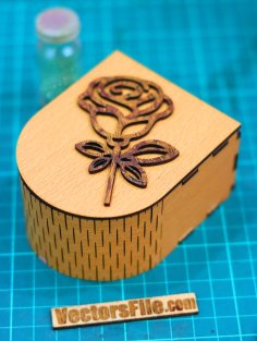 Laser Cut Beautiful Jewelley Box Gift Box Living Hinges Design DXF and CDR File