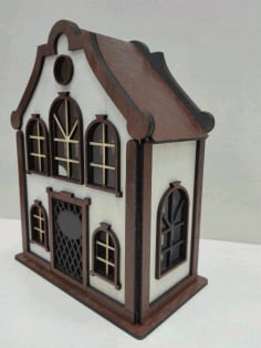 Laser Cut Beautiful Wood House CDR File