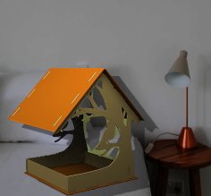 Laser Cut Bird Feeder Bird House 4mm CDR File