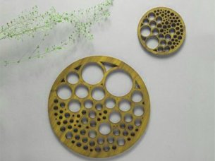 Laser Cut Bubbles Pattern Round Coaster Design Vector File