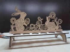 Laser Cut Bunny Egg Holder Stand Easter Template DXF File