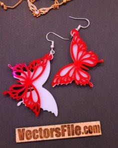 Laser Cut Butterfly Earring Design Layered Jewelry Template SVG and CDR File