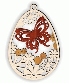 Laser Cut Butterfly Easter Egg CDR File