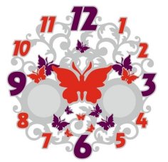 Laser Cut Butterfly Wall Clock CDR File