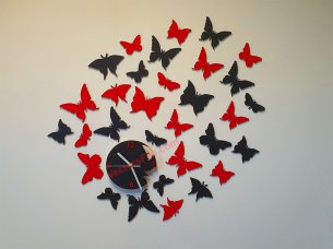 Laser Cut Butterfly Wall Clock Decorative Room Wall Decor Idea