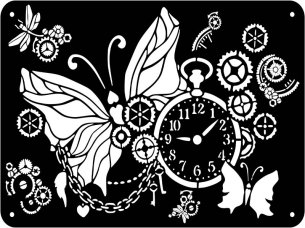 Laser Cut Butterfly Wall Clock Template Vector File