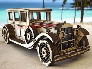 Laser Cut Cadillac Series 341 3D Wooden Puzzle Toy Model Kit