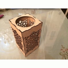 Laser Cut Candles Holder Box DXF File