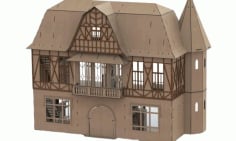 Laser Cut Castle Plywood 3D Template CDR and DXF Vector File