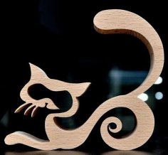 Laser Cut Cat Decoration CDR File