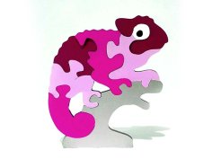 Laser Cut Chameleon Educational Jigsaw Puzzle Toys Template Vector File