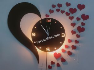 Laser Cut Chand Hub Heart Shape Wall Clock Wall Decoration Idea