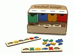 Laser Cut Chest of Drawers Kids Puzzle for Educational CDR Vectors File