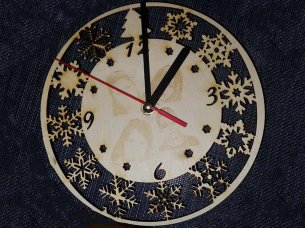 Laser Cut Christmas Clock Wall Clock New Year Clock Round Clock