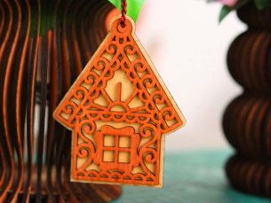 Laser Cut Christmas Decoration Gingerbread House Template