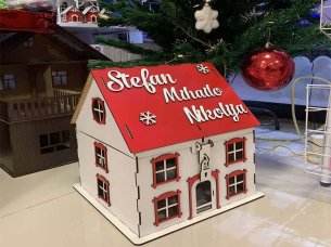 Laser Cut Christmas Gift Box Wooden Christmas House