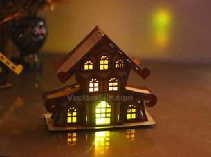 Laser Cut Christmas Houses Tealight Holder Wooden House Design