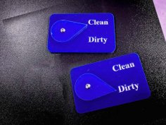 Laser Cut Clean and Dirty Dishwasher Sign Template Vector File