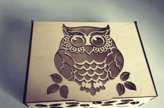 Laser Cut CNC Project Owl Box CDR File