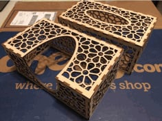 Laser Cut cnc project tissue Box DXF File