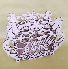 Laser Cut Decor Family Bank Money Box Piggy Bank CDR File