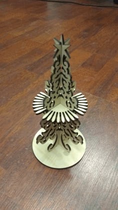 Laser Cut Decorative Christmas Tree Napkin Holder CDR and DXF File