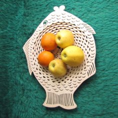 Laser Cut Decorative Fish Fruit Bowl CDR File