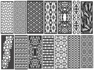 Laser Cut Decorative Panel Set Jali Design Pattern Vector File