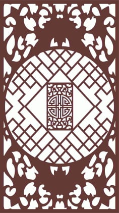 Laser Cut Decorative Privacy Partition Indoor Panels Screen Room Divider Pattern Free DXF File