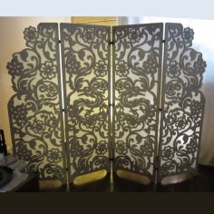 Laser Cut Decorative Screen Panel Design Room Divider Vector File